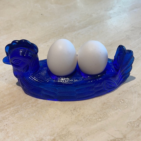 Accents Vintage Cobalt Blue Egg Holder Poshmark